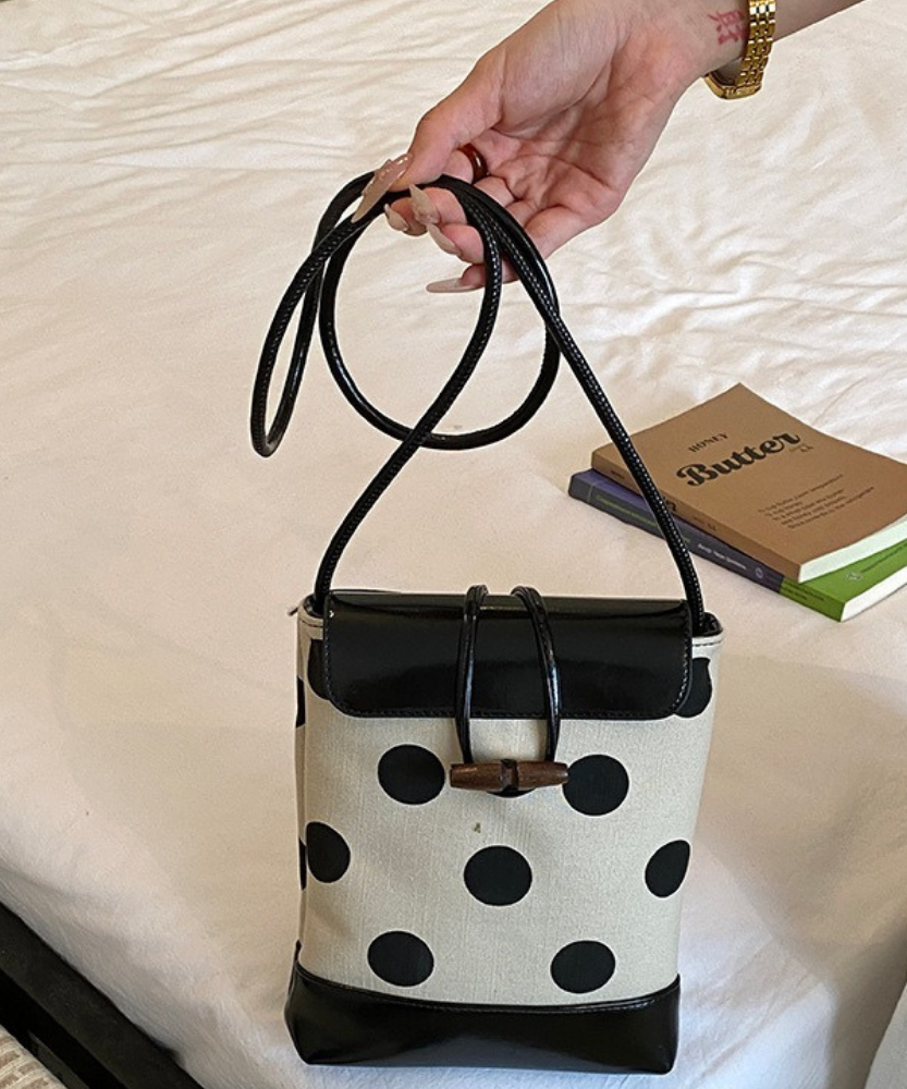 Dotelle Polka Dot Bucket Bag
