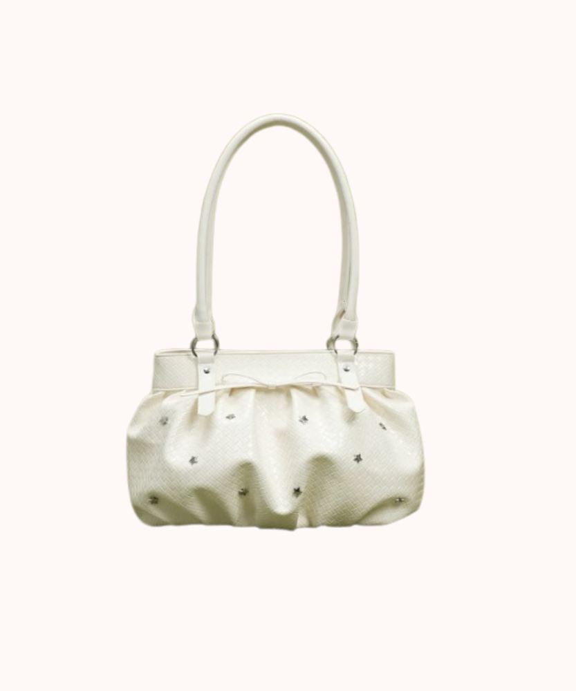 Avelisse Glossy Ruched Shoulder Bag