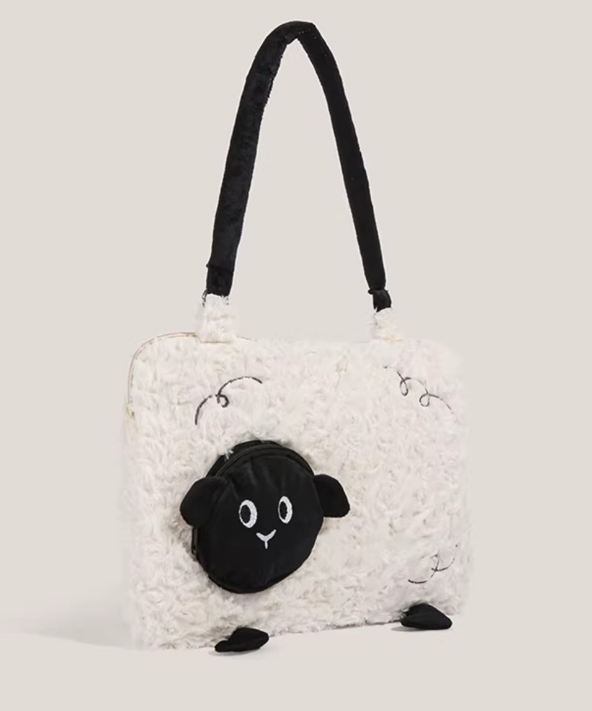 Mielune Plush Sheep Shoulder Bag