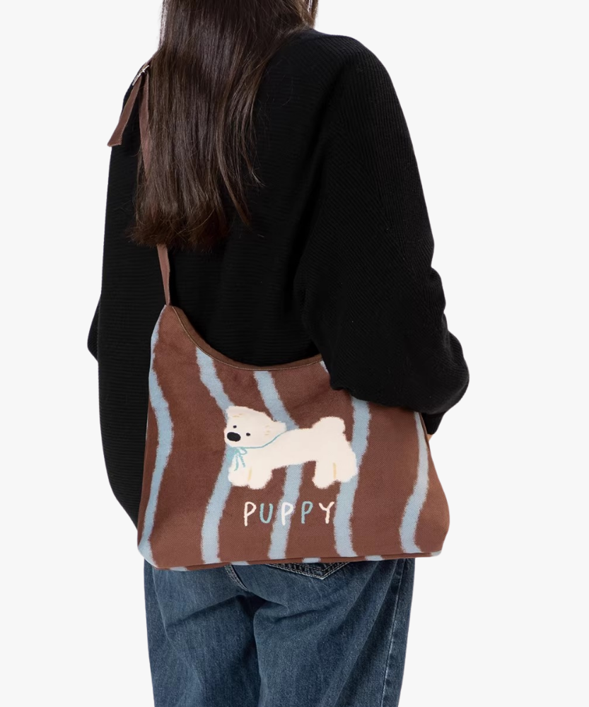 Pupelle Dog Print Shoulder Bag