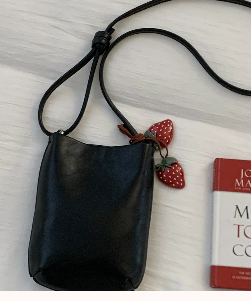Fruttina Strawberry Charm Bucket Bag