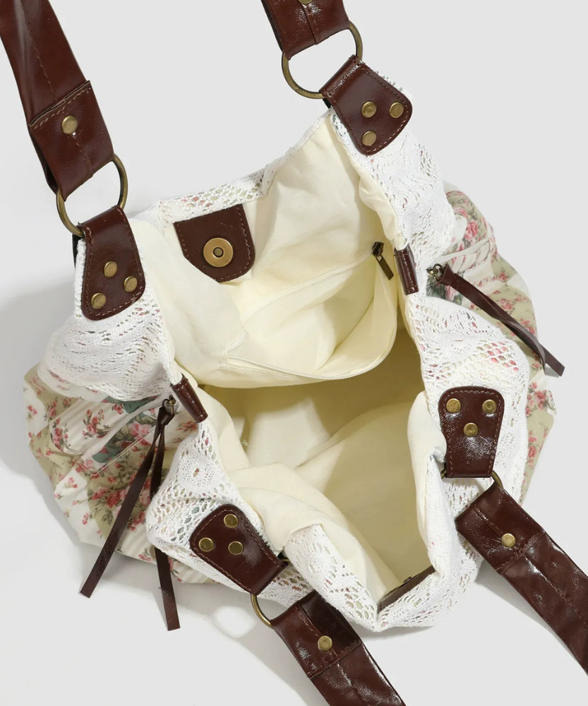 Olyra Lace-Trim Shoulder Bag