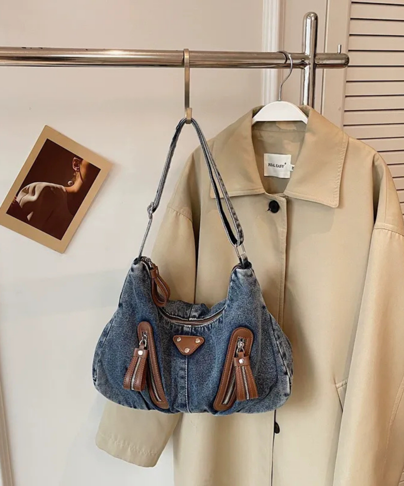 Indara Denim Shoulder Bag