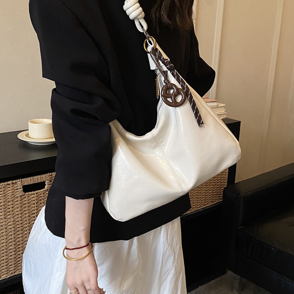 Léonie Glossy Hobo Bag