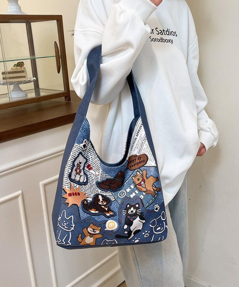 Canella Dog Print Shoulder Bag