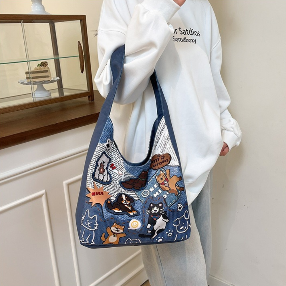 Canella Dog Print Shoulder Bag