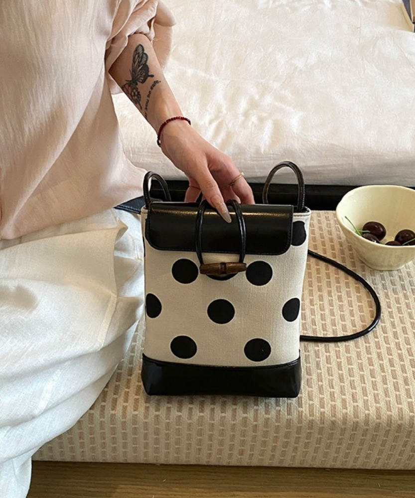 Dotelle Polka Dot Bucket Bag