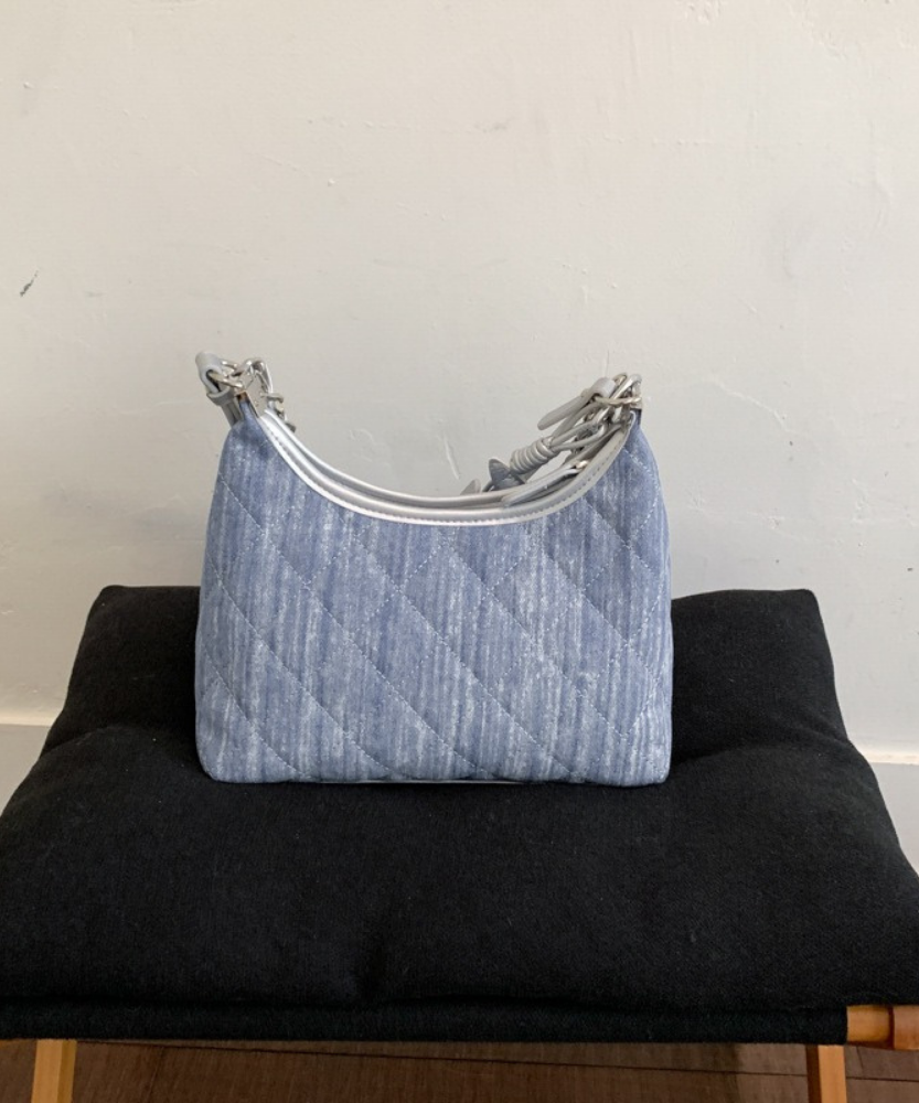 Bleuressa Quilted Denim-Look Shoulder Bag