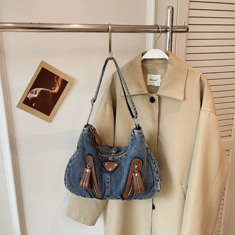 Indara Denim Shoulder Bag