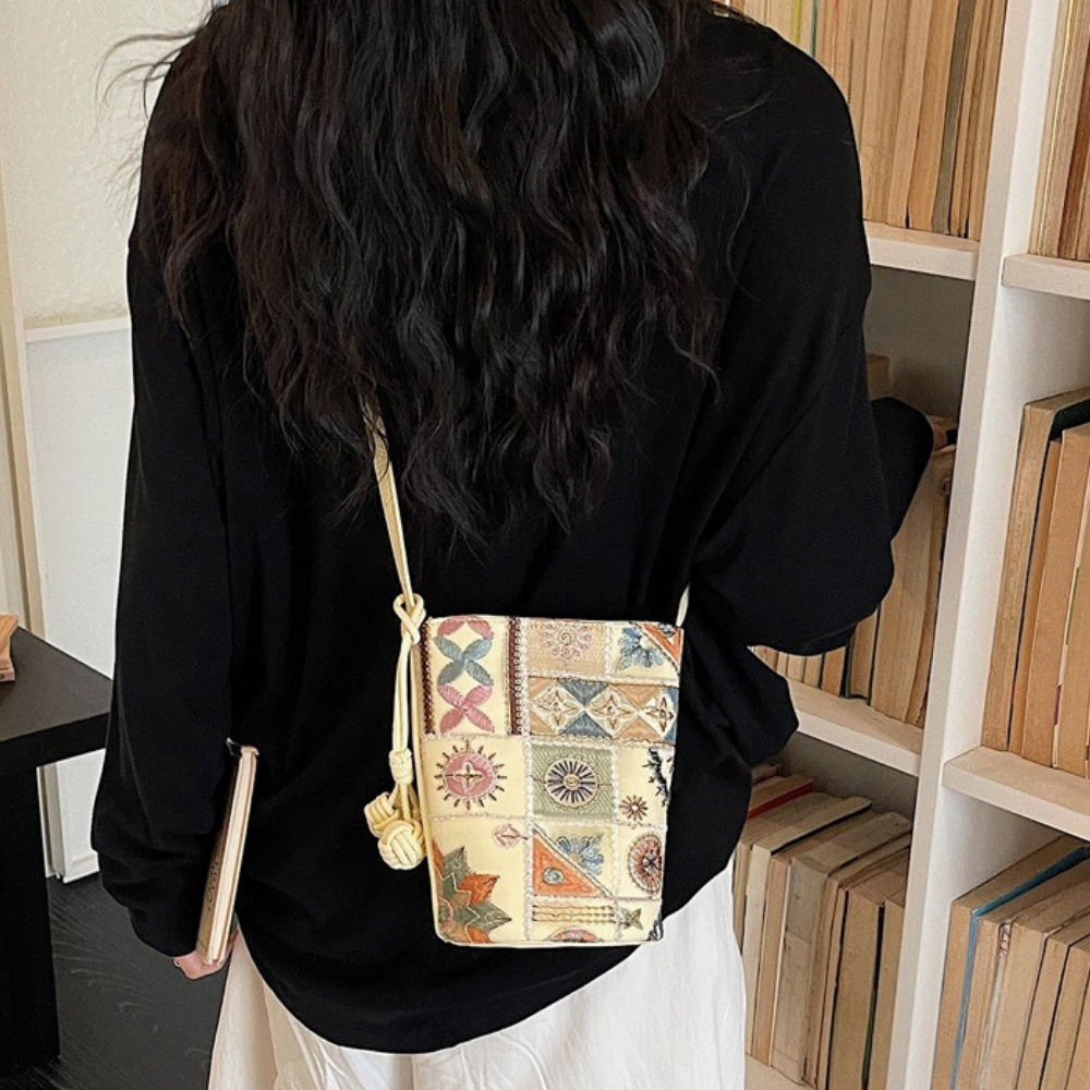 Mosaira Embroidered Bucket Bag