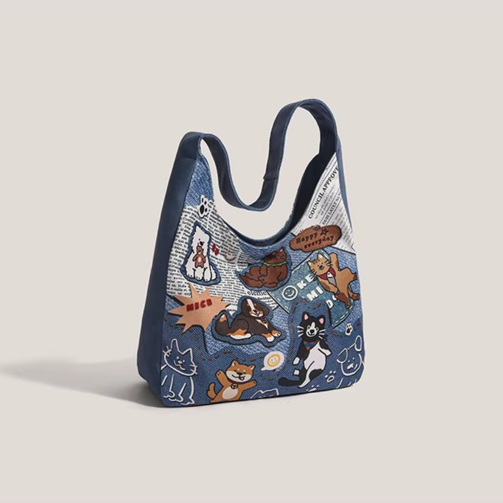 Canella Dog Print Shoulder Bag