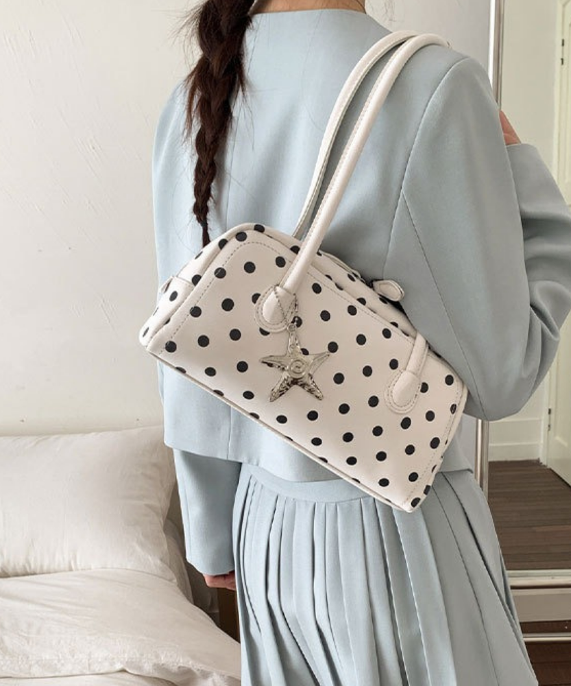 Poléris Polka Dot Barrel Bag