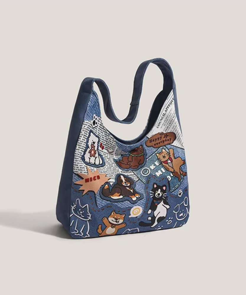 Canella Dog Print Shoulder Bag
