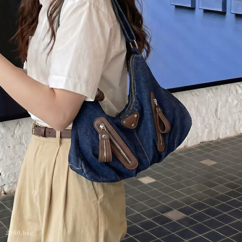 Indara Denim Shoulder Bag
