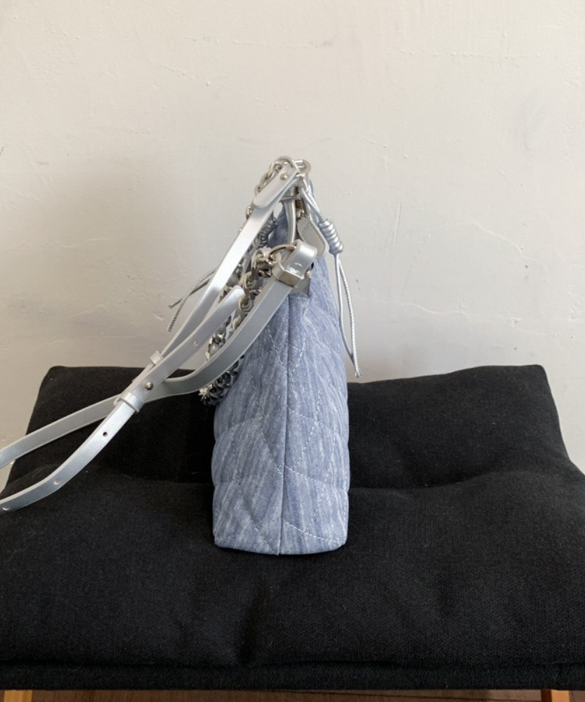 Bleuressa Quilted Denim-Look Shoulder Bag