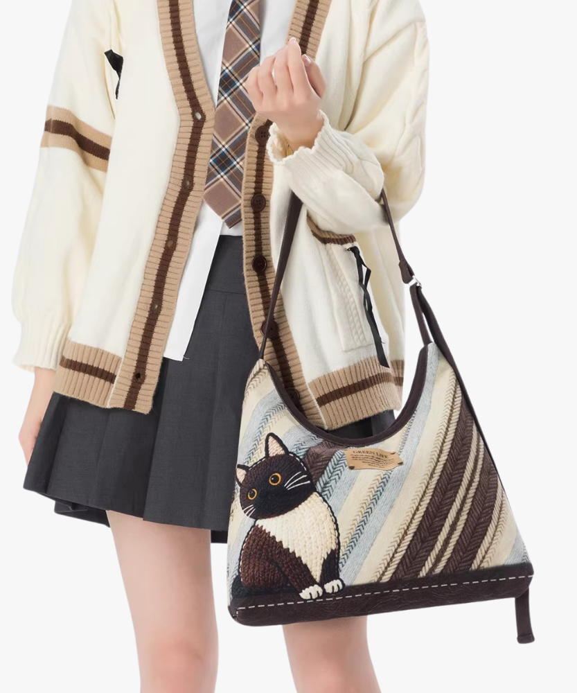 Mistrielle Cat Motif Shoulder Bag