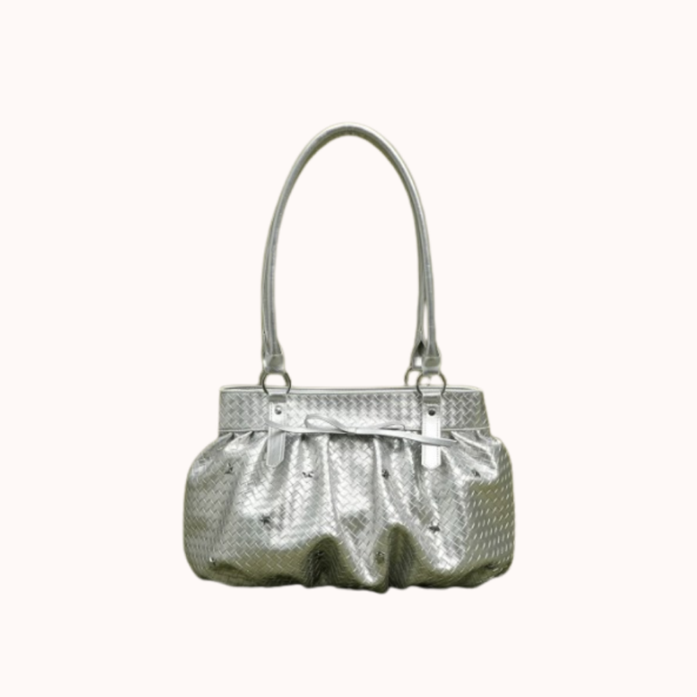 Avelisse Glossy Ruched Shoulder Bag
