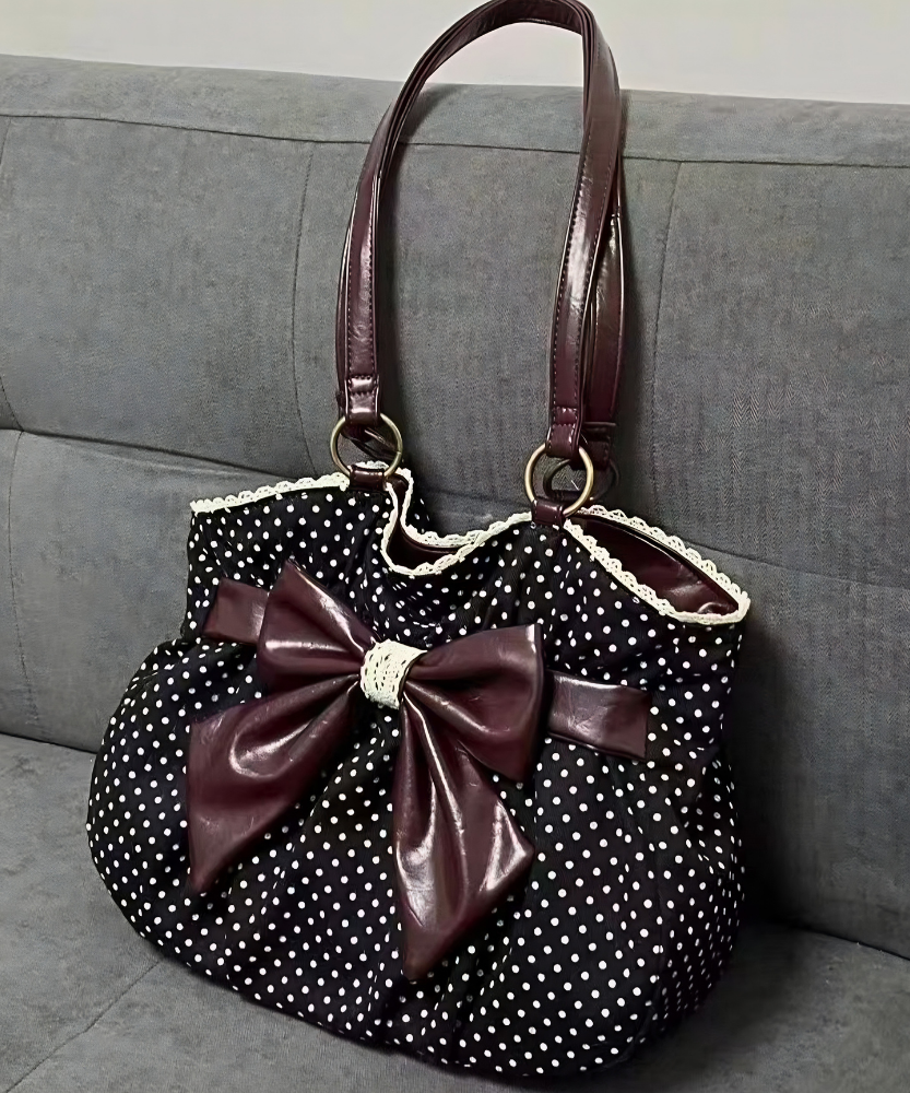 Kaly Ruched Bow Shoulder Bag