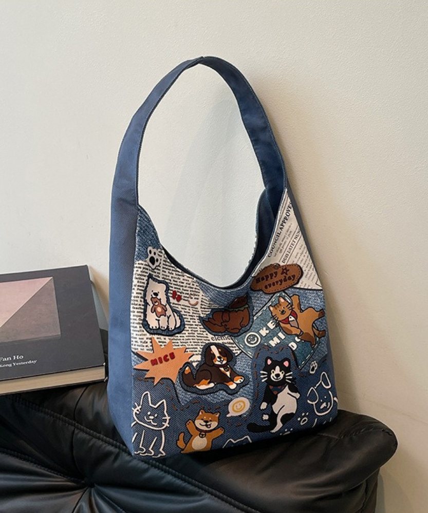 Canella Dog Print Shoulder Bag