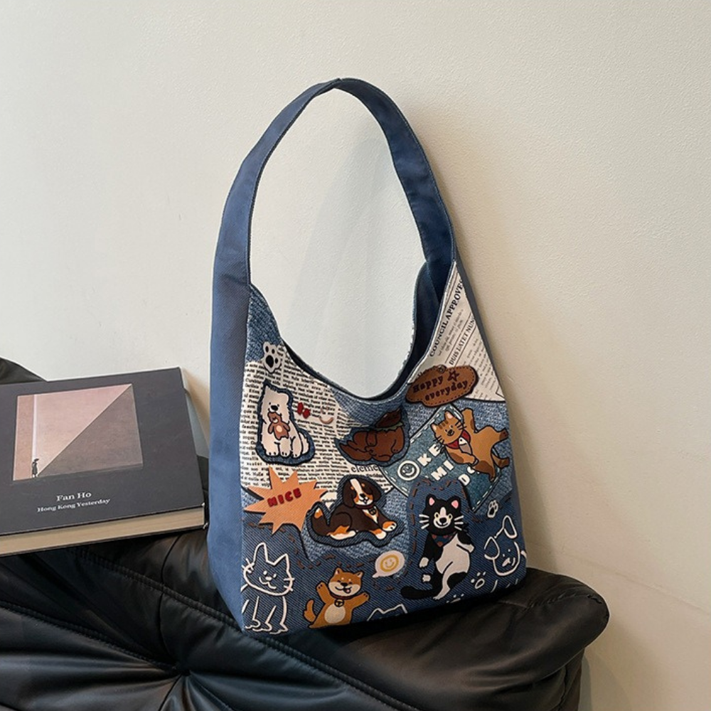 Canella Dog Print Shoulder Bag
