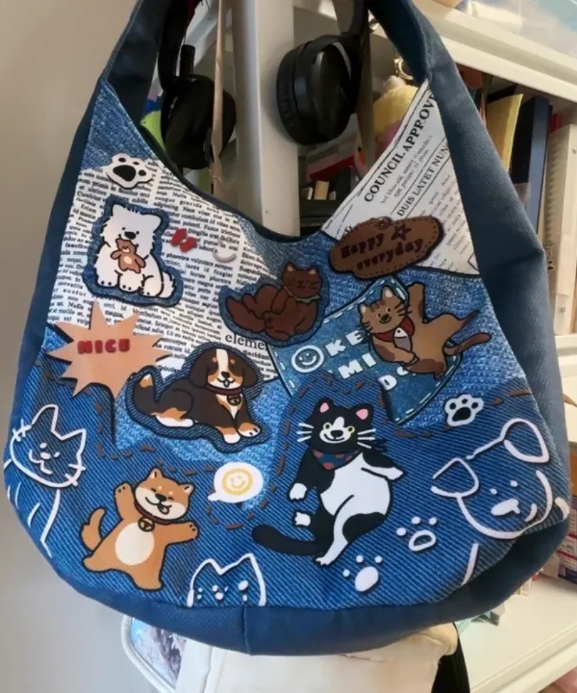 Canella Dog Print Shoulder Bag