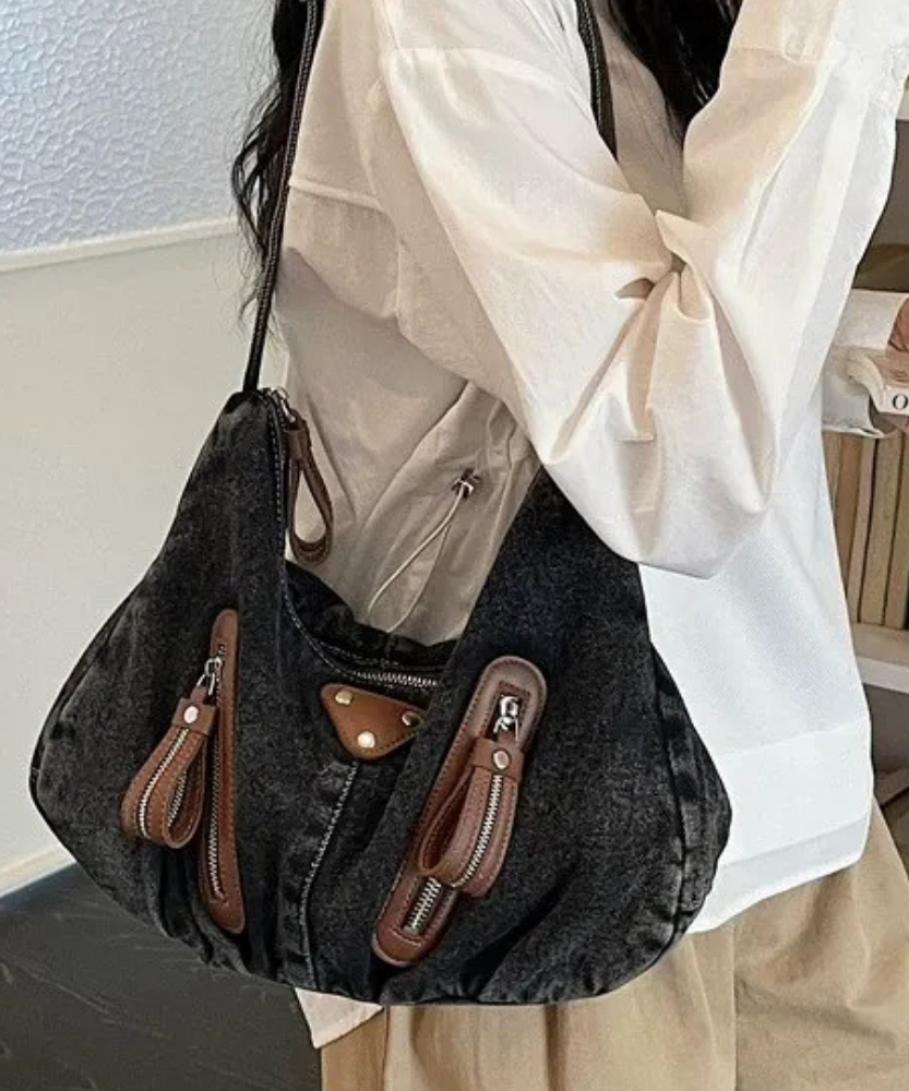 Indara Denim Shoulder Bag