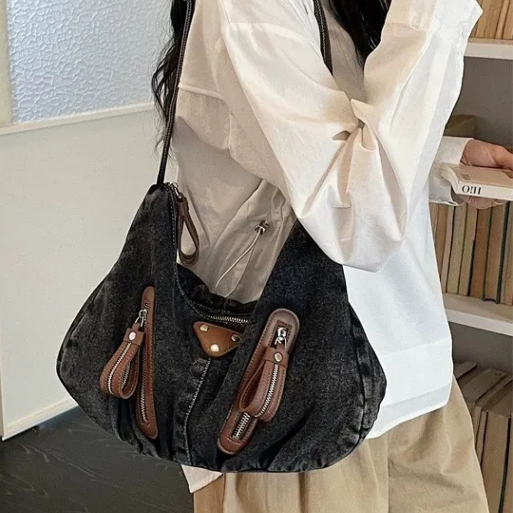 Indara Denim Shoulder Bag