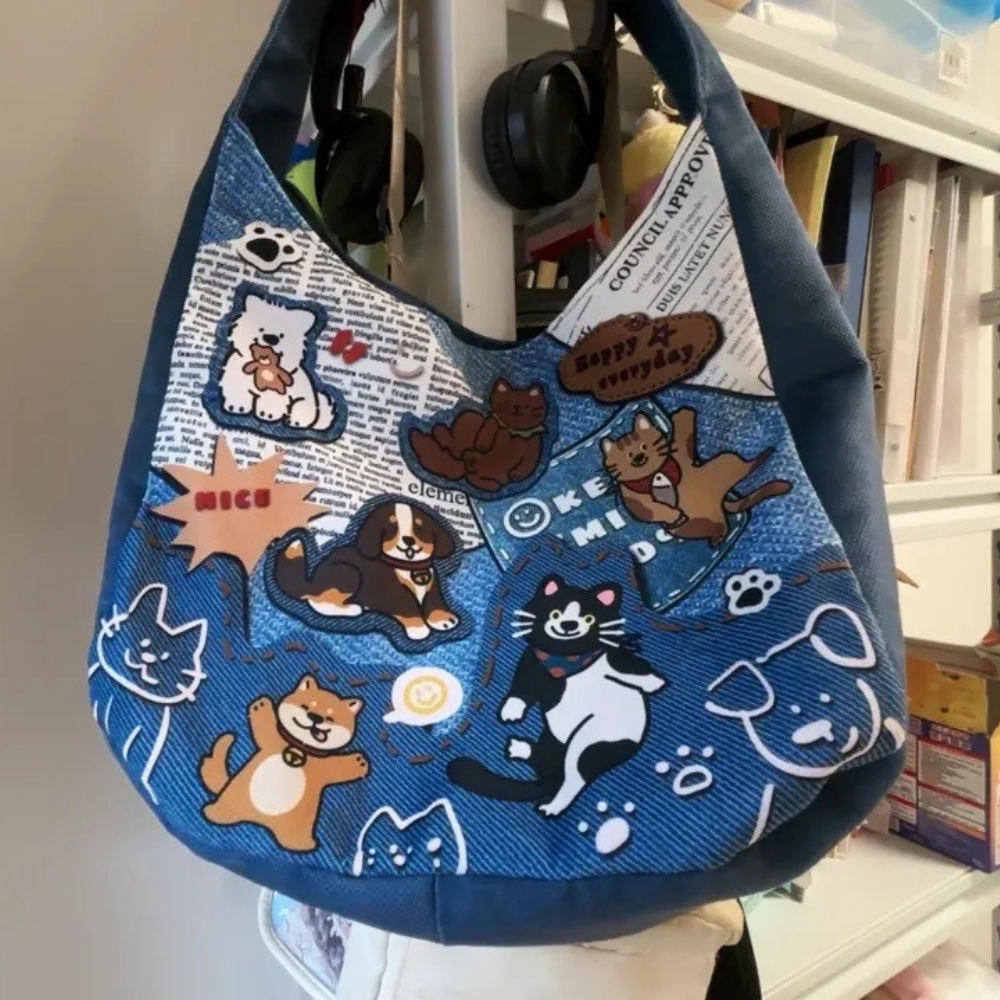 Canella Dog Print Shoulder Bag