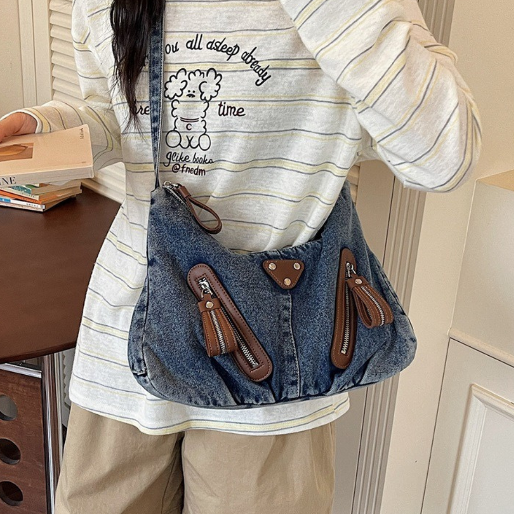 Indara Denim Shoulder Bag