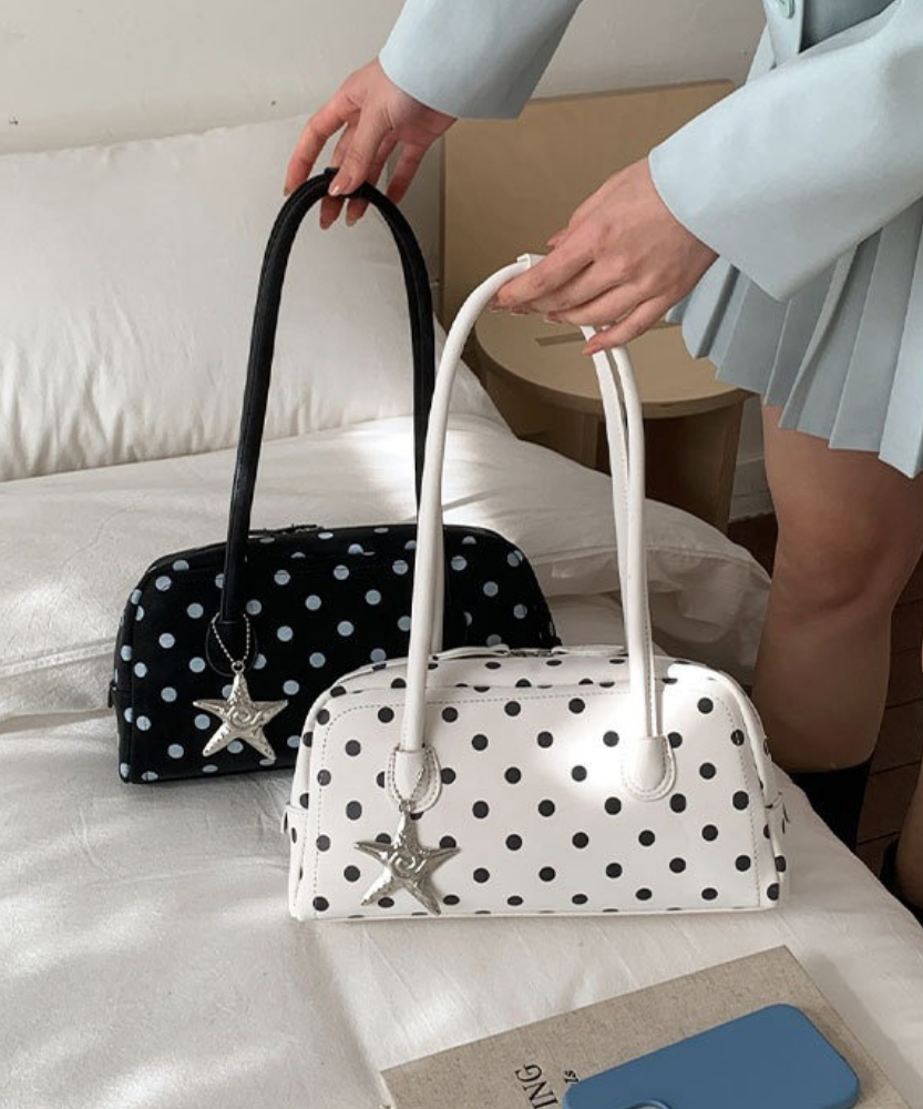 Poléris Polka Dot Barrel Bag