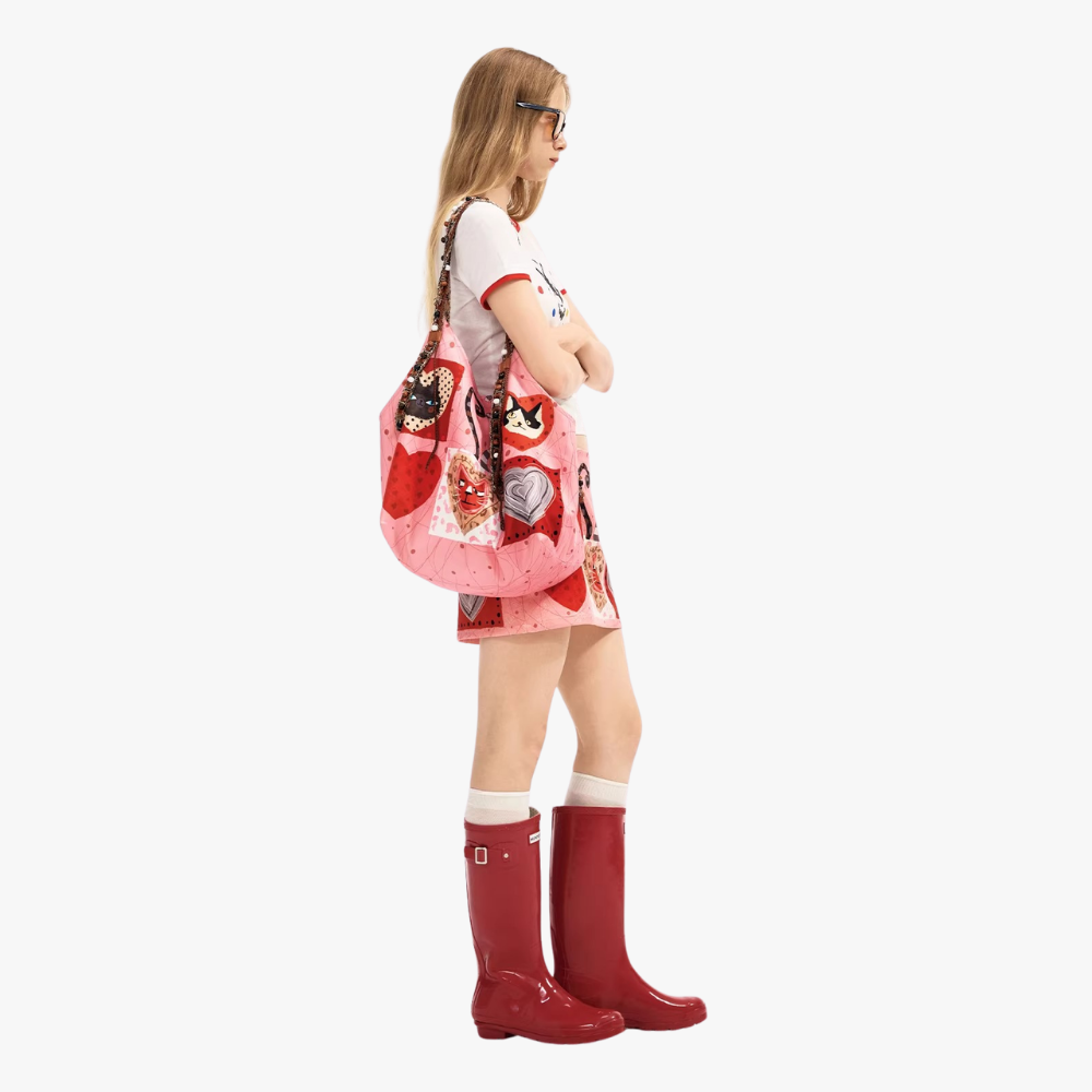 Cœuria Cat Print Shoulder Bag