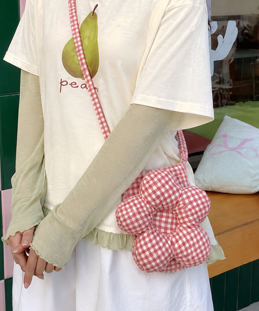 Solenne Gingham Flower Mini Shoulder Bag