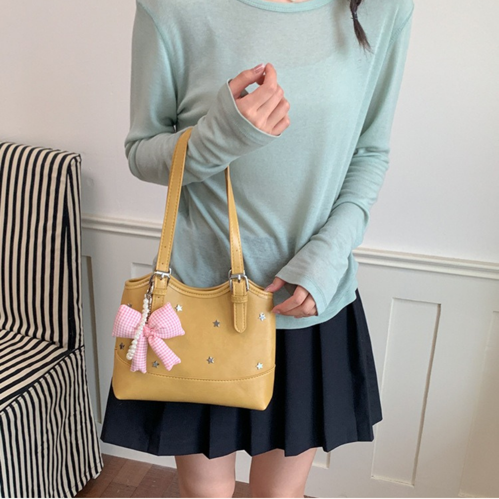 Perlisa Bow Charm Shoulder Bag