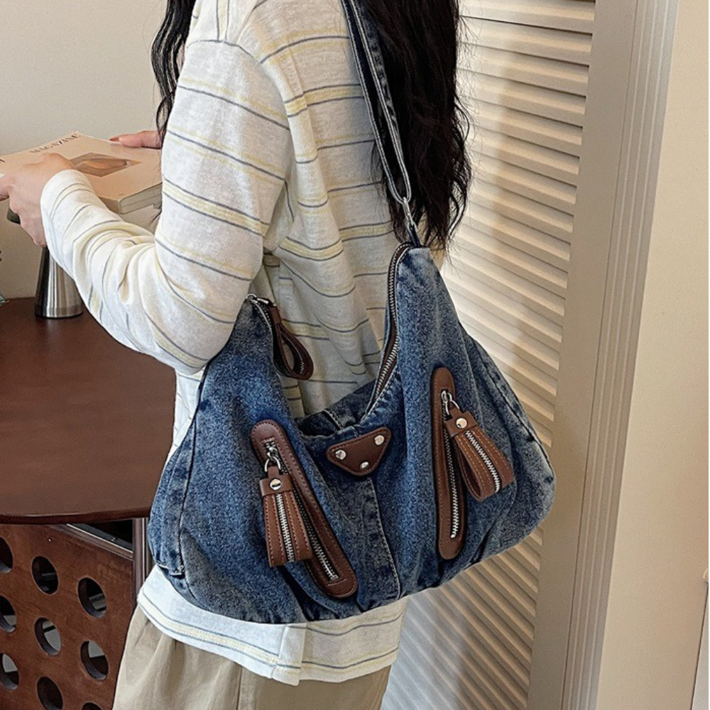 Indara Denim Shoulder Bag