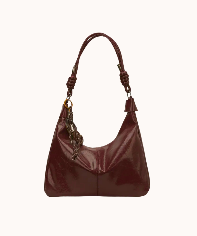 Léonie Glossy Hobo Bag