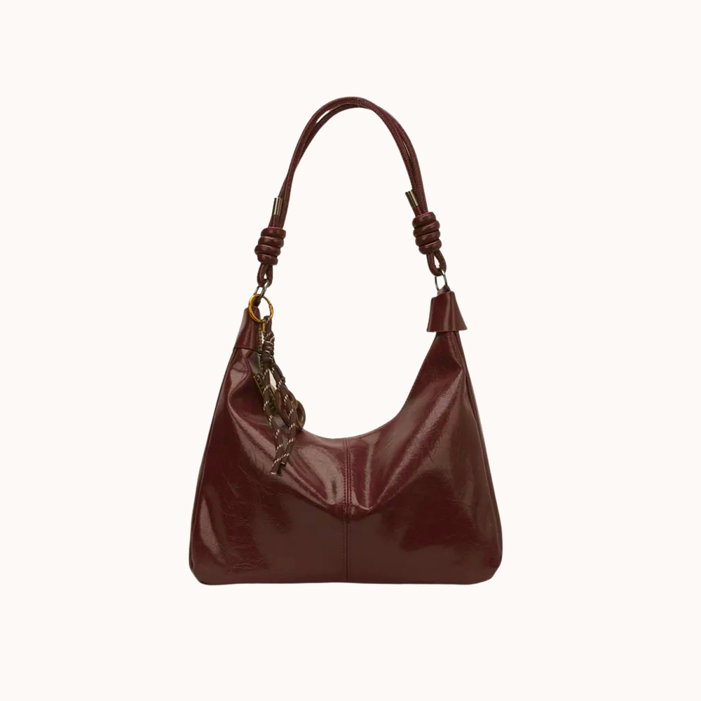 Léonie Glossy Hobo Bag