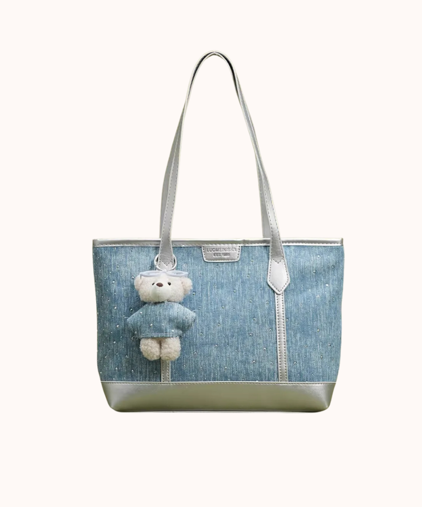 Elowen Denim-Look Tote Bag
