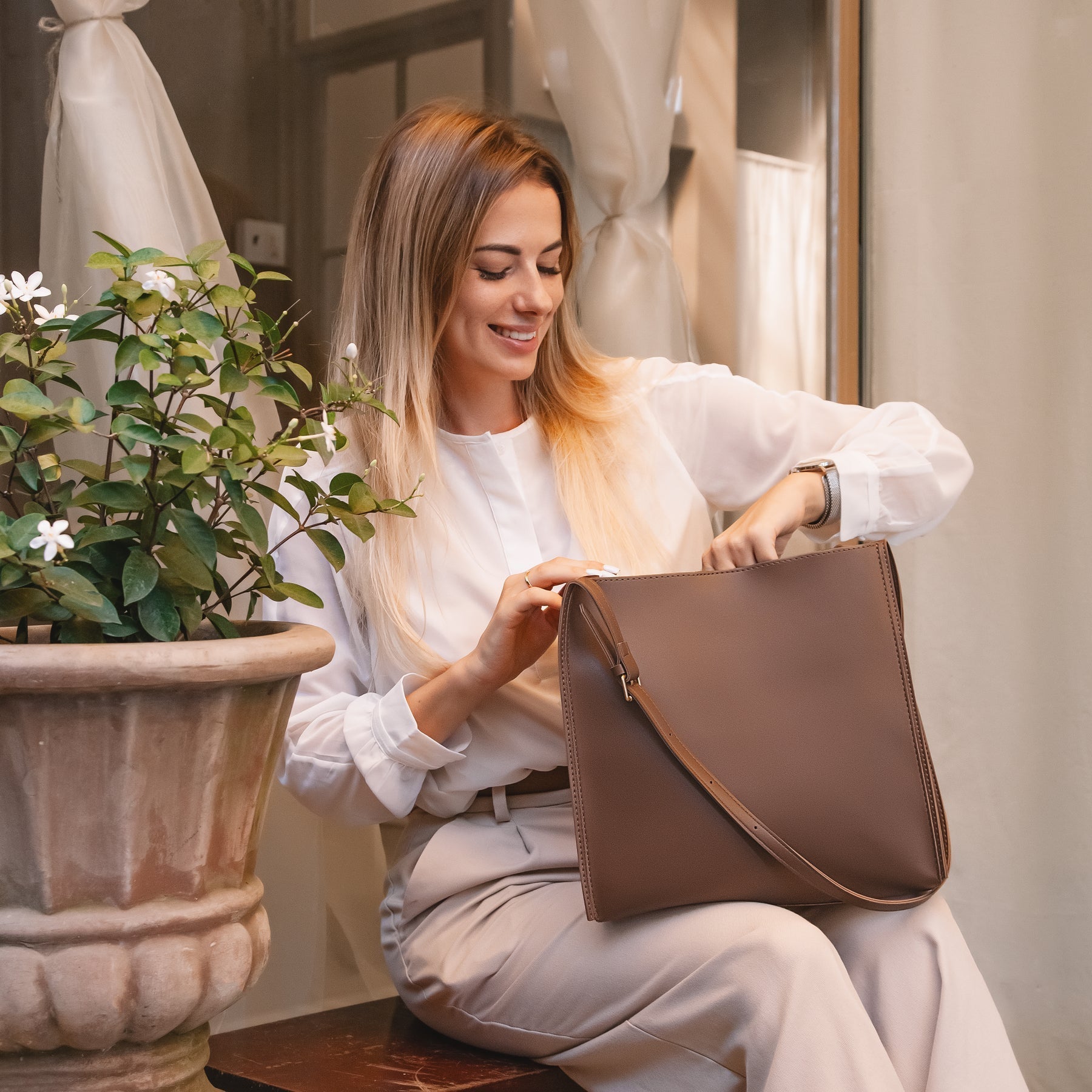 Riva Vegan Leather Tote Bag