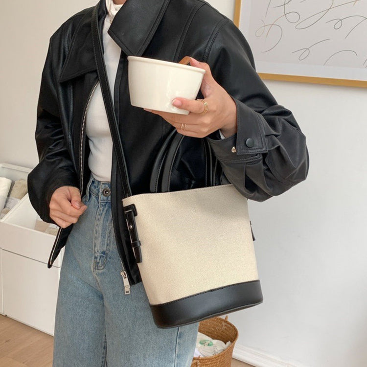 Serah Vegan Leather Crossbody Bucket Bag