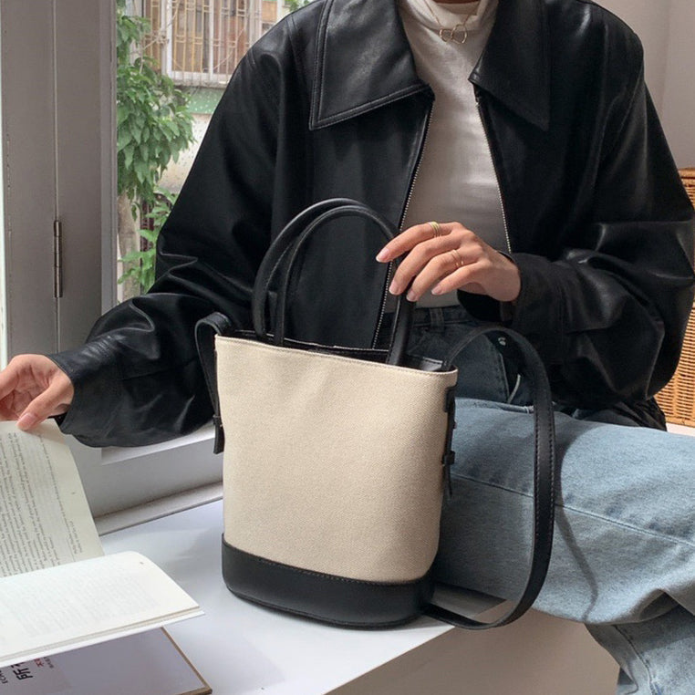Serah Vegan Leather Crossbody Bucket Bag