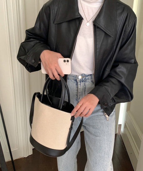 Serah Vegan Leather Crossbody Bucket Bag