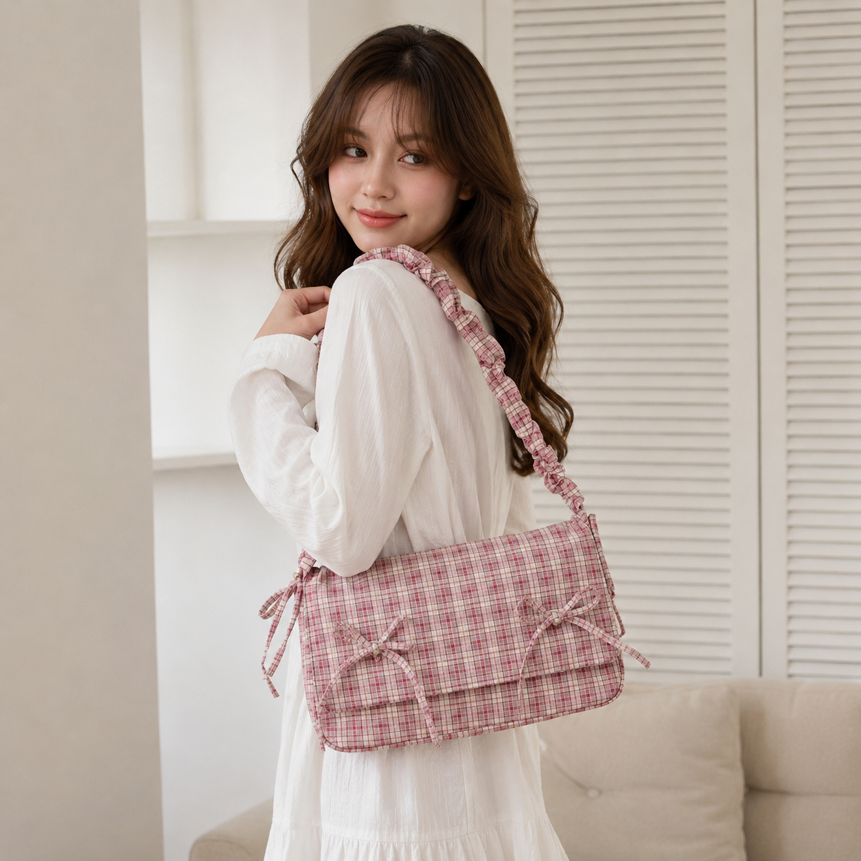 Quivara Plaid Shoulder Bag
