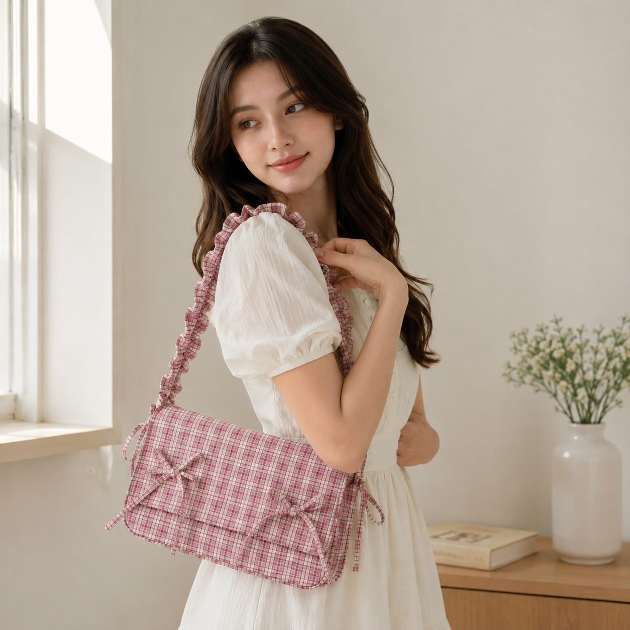 Quivara Plaid Shoulder Bag
