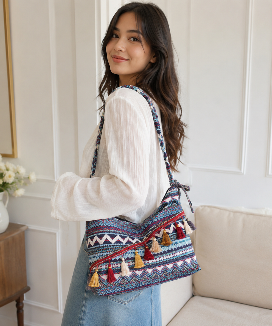 Marivelle Tassel-Trim Tote Bag
