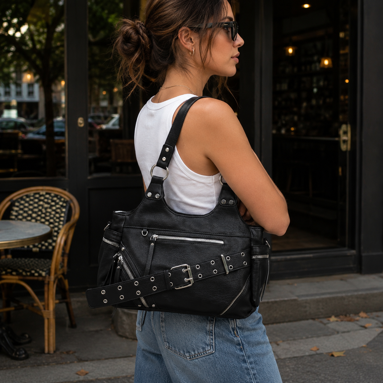 Valmira Studded Shoulder Bag