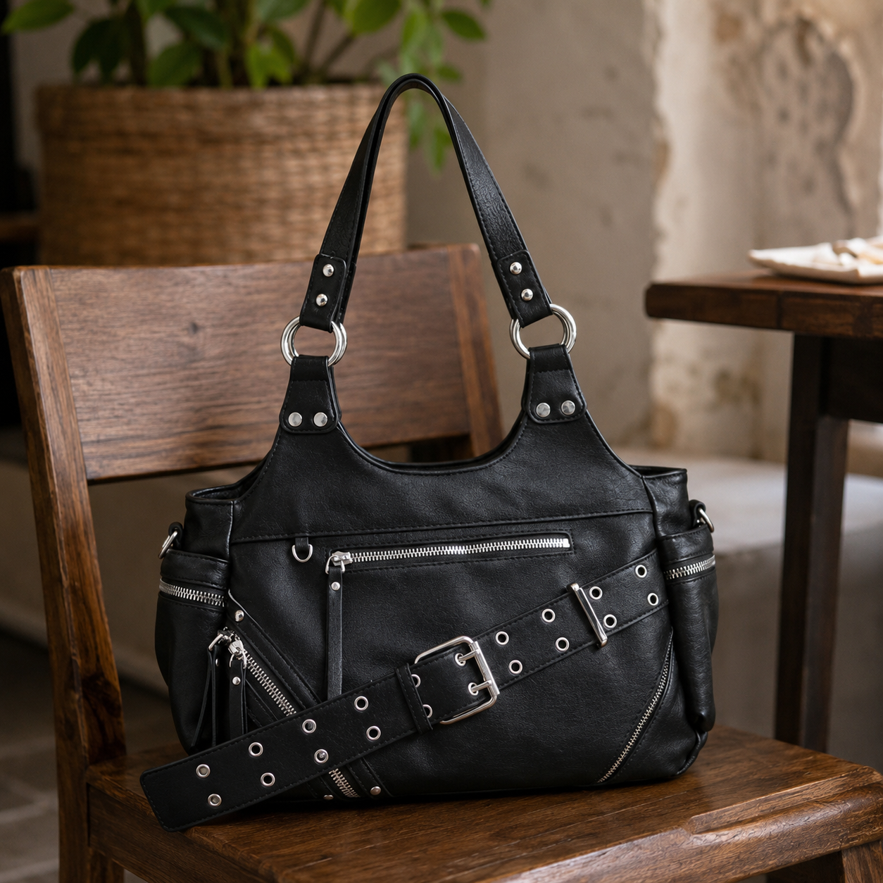 Valmira Studded Shoulder Bag