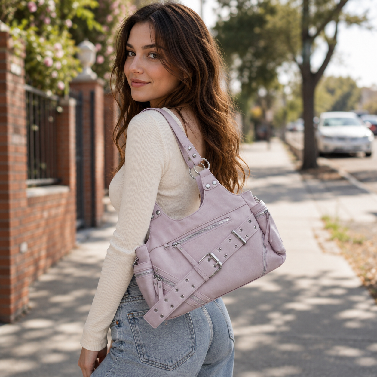 Valmira Studded Shoulder Bag
