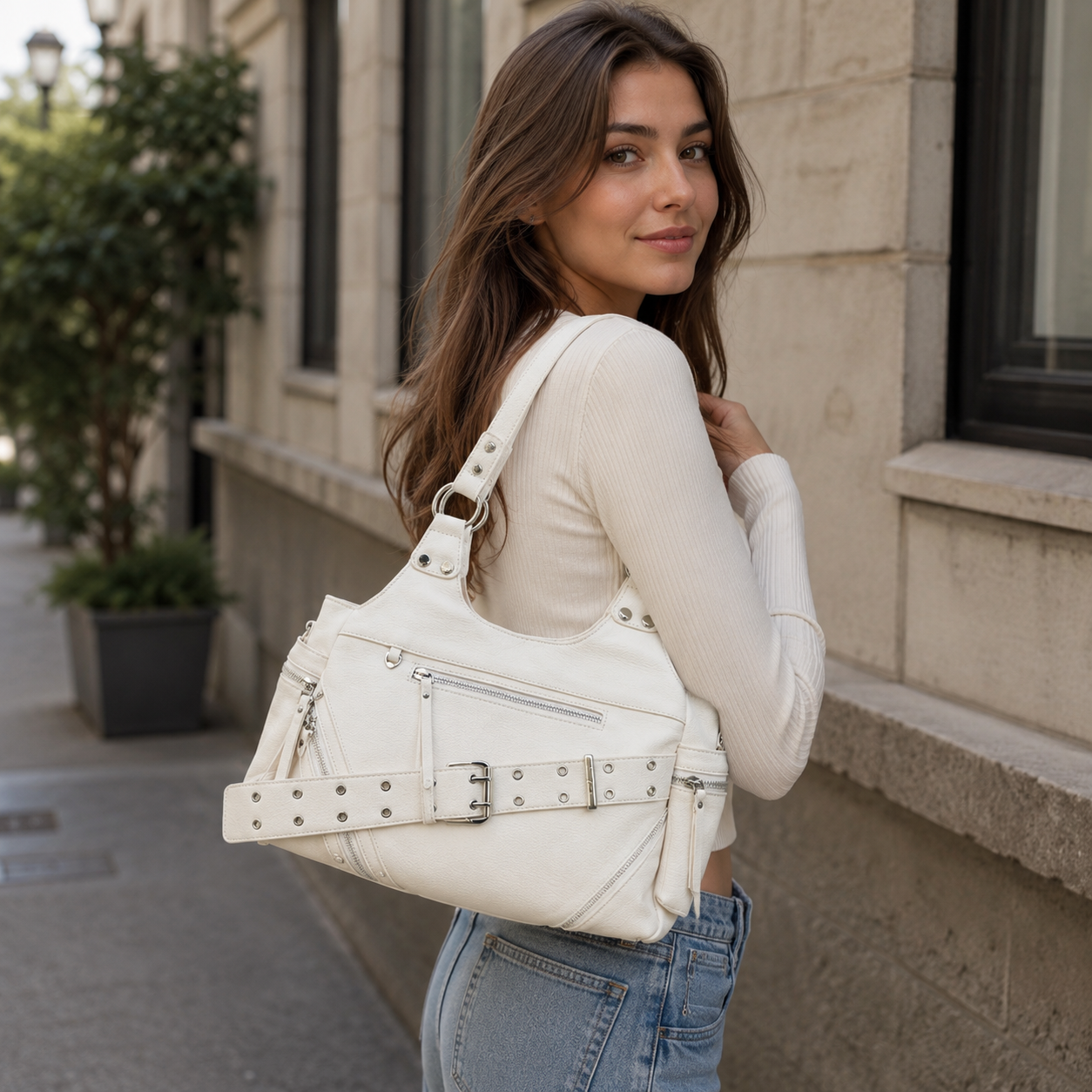 Valmira Studded Shoulder Bag