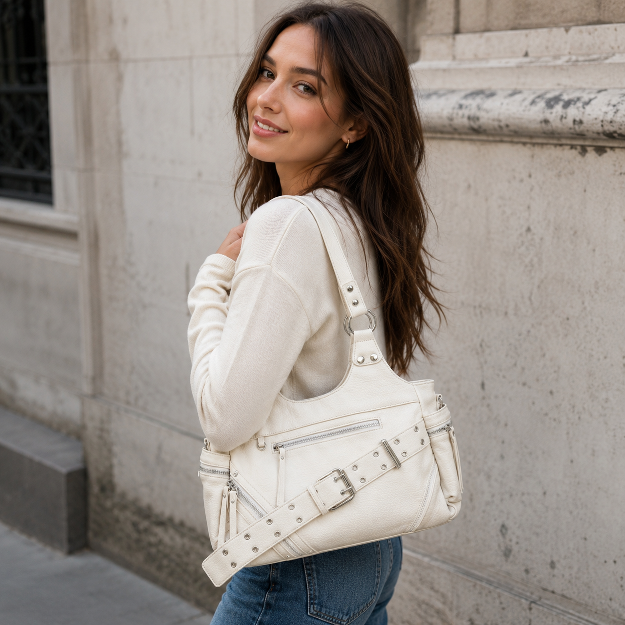 Valmira Studded Shoulder Bag