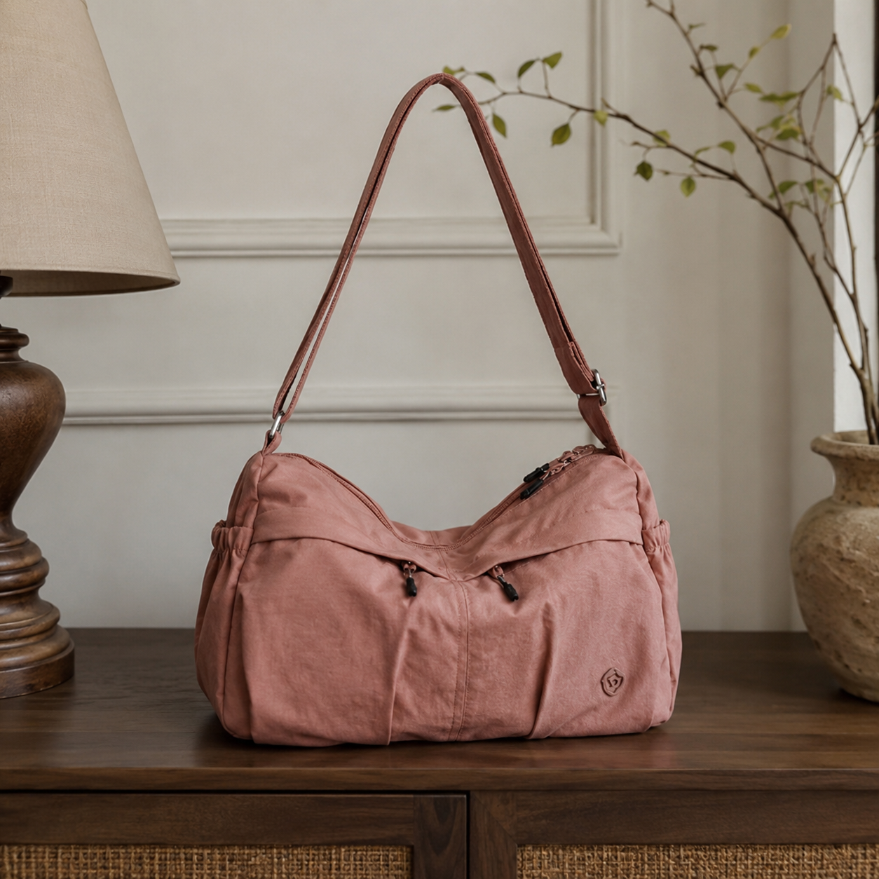 Fabria Ruched Shoulder Bag